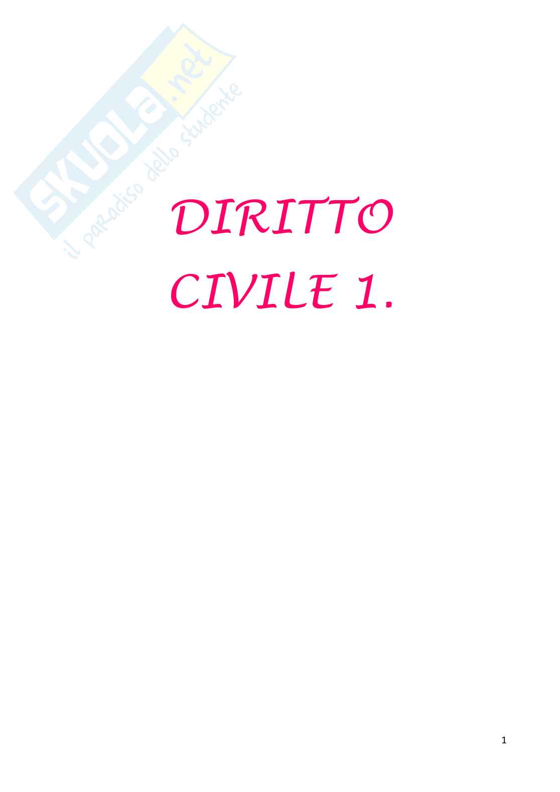 Diritto civile 1 Pag. 1