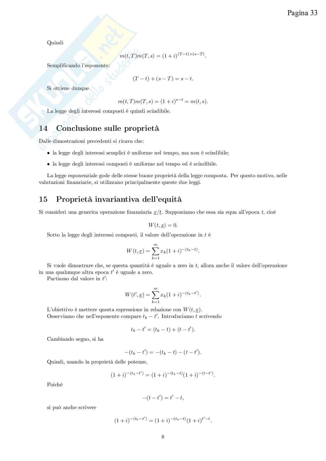 Matematica finanziaria – Appunti dettagliati completi del corso Pag. 36