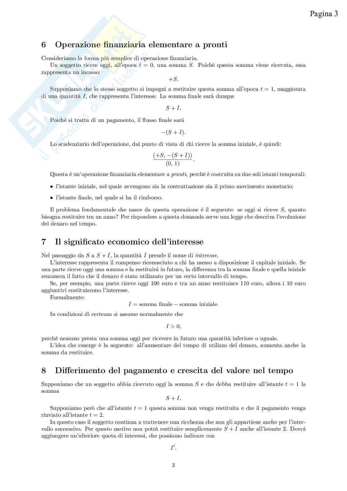 Matematica finanziaria – Appunti dettagliati completi del corso Pag. 6
