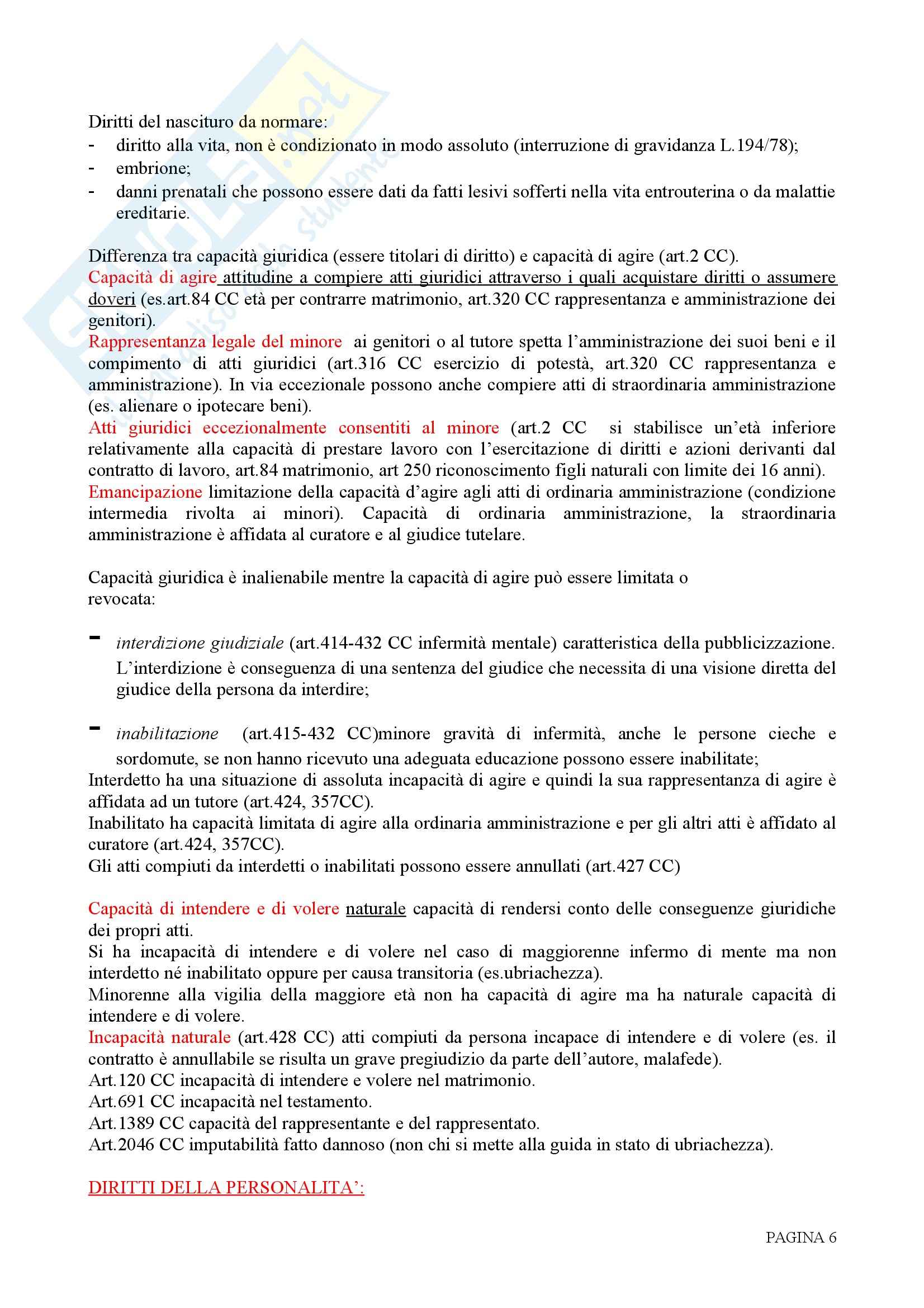 Riassunto esame Diritto Privato, prof. Rolli, libro consigliato Istituzioni di Diritto Privato, Galgano Pag. 6