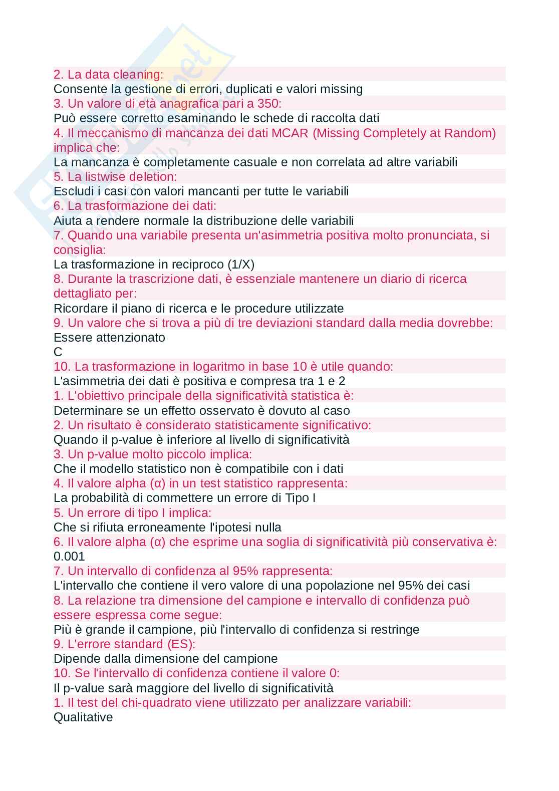 Paniere Statistica medica Pag. 11
