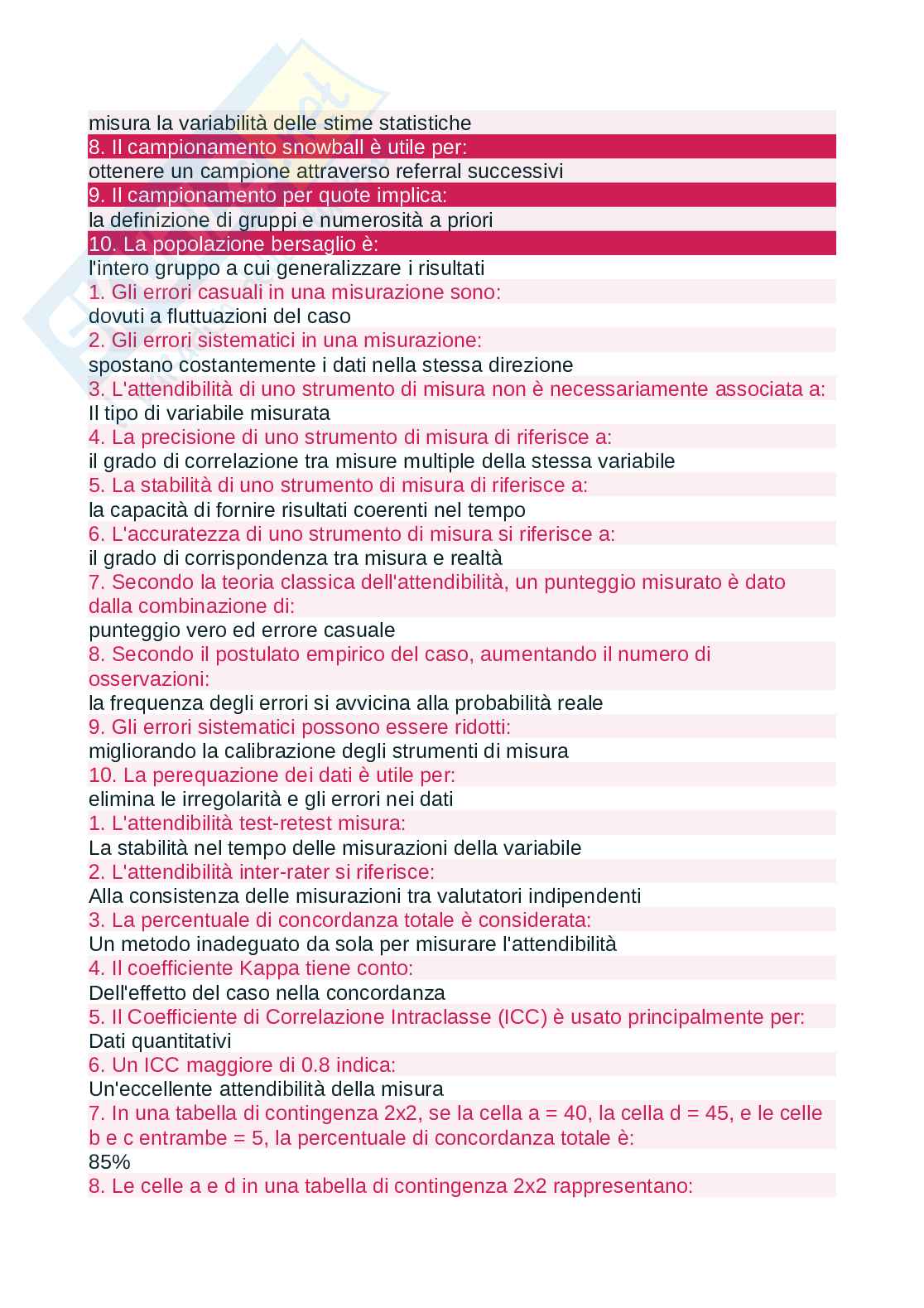Paniere Statistica medica Pag. 6