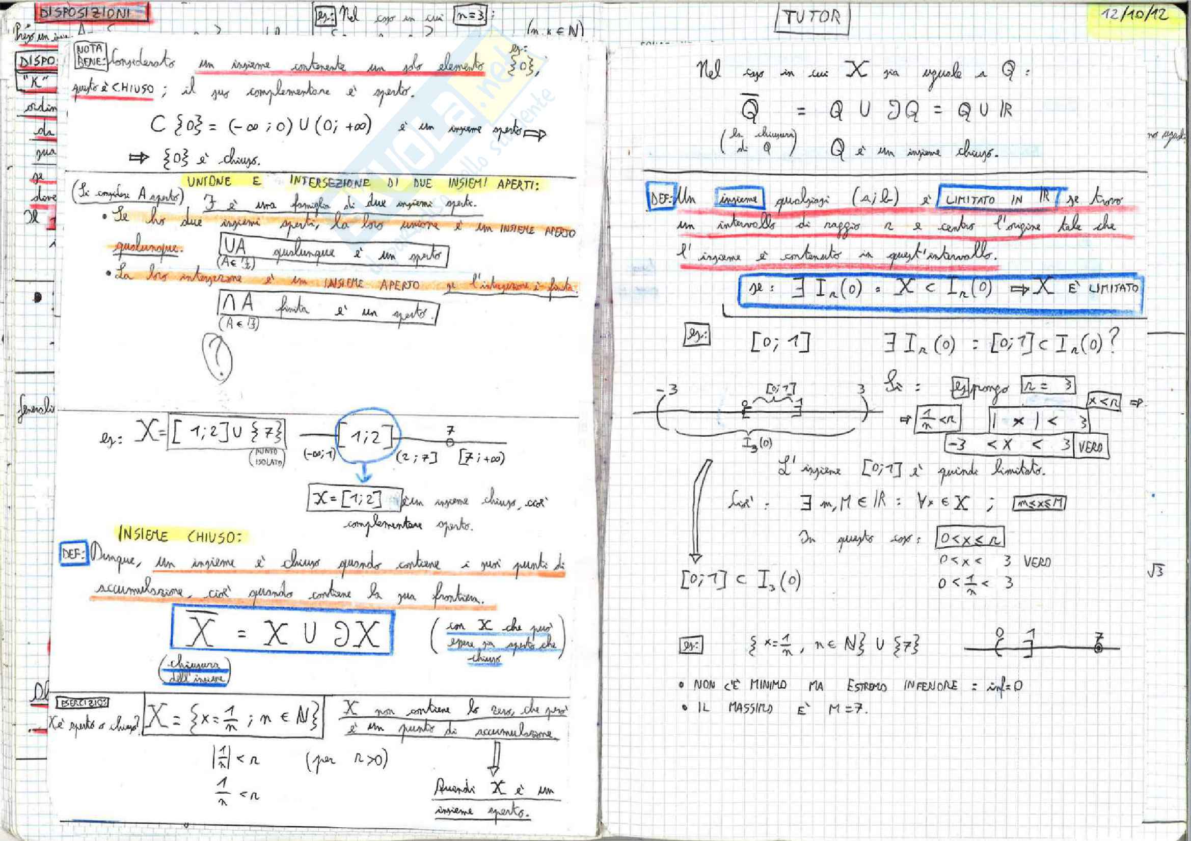 Appunti e esercizi svolti, Analisi 1, Loreti Pag. 21