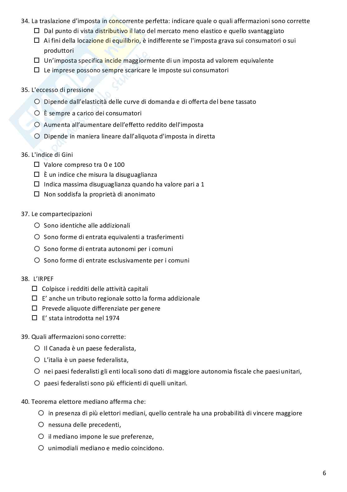 Esame completo Scienza delle finanze Pag. 6