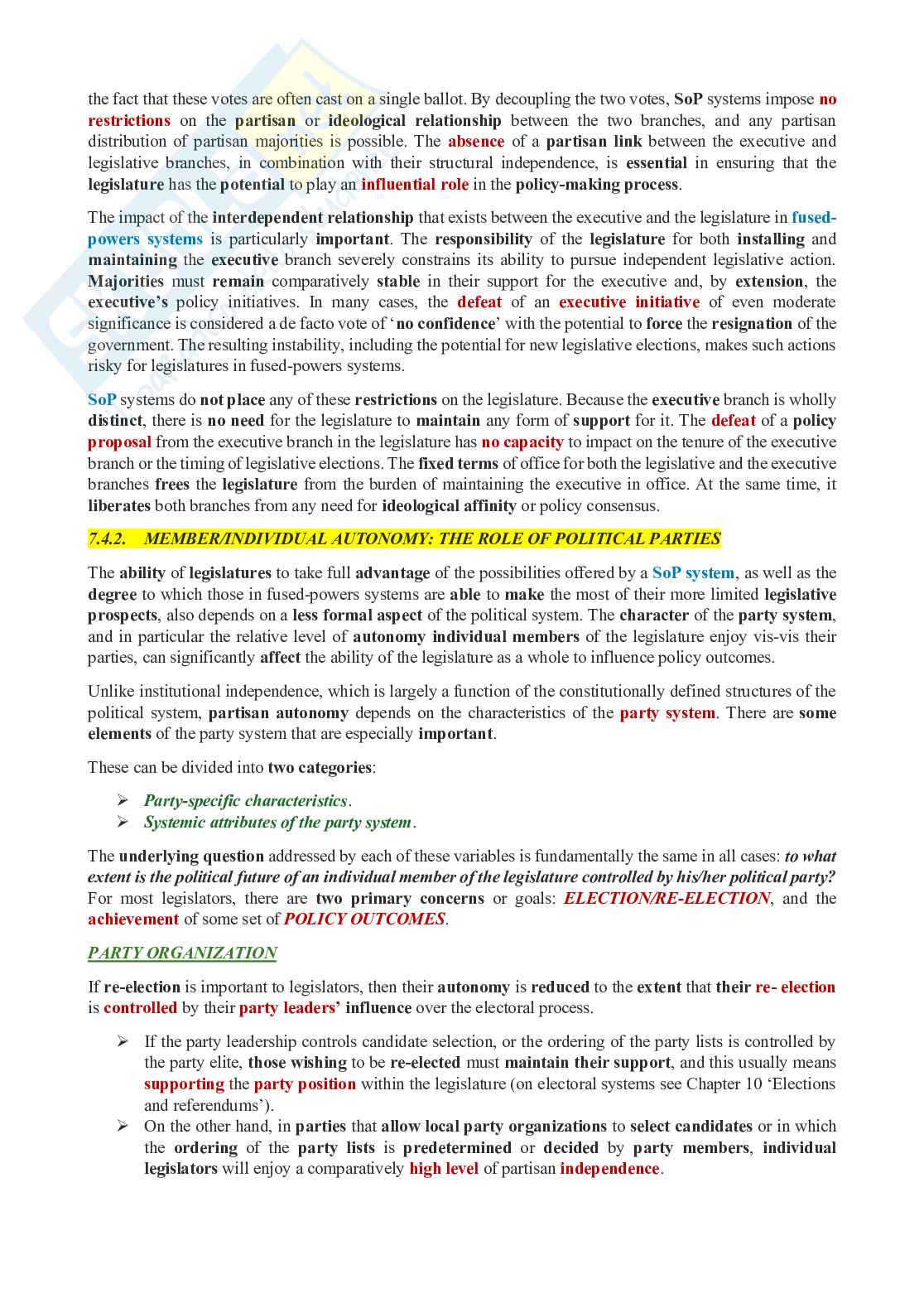Appunti integrati con studio manuale di Comparative Politics Pag. 26