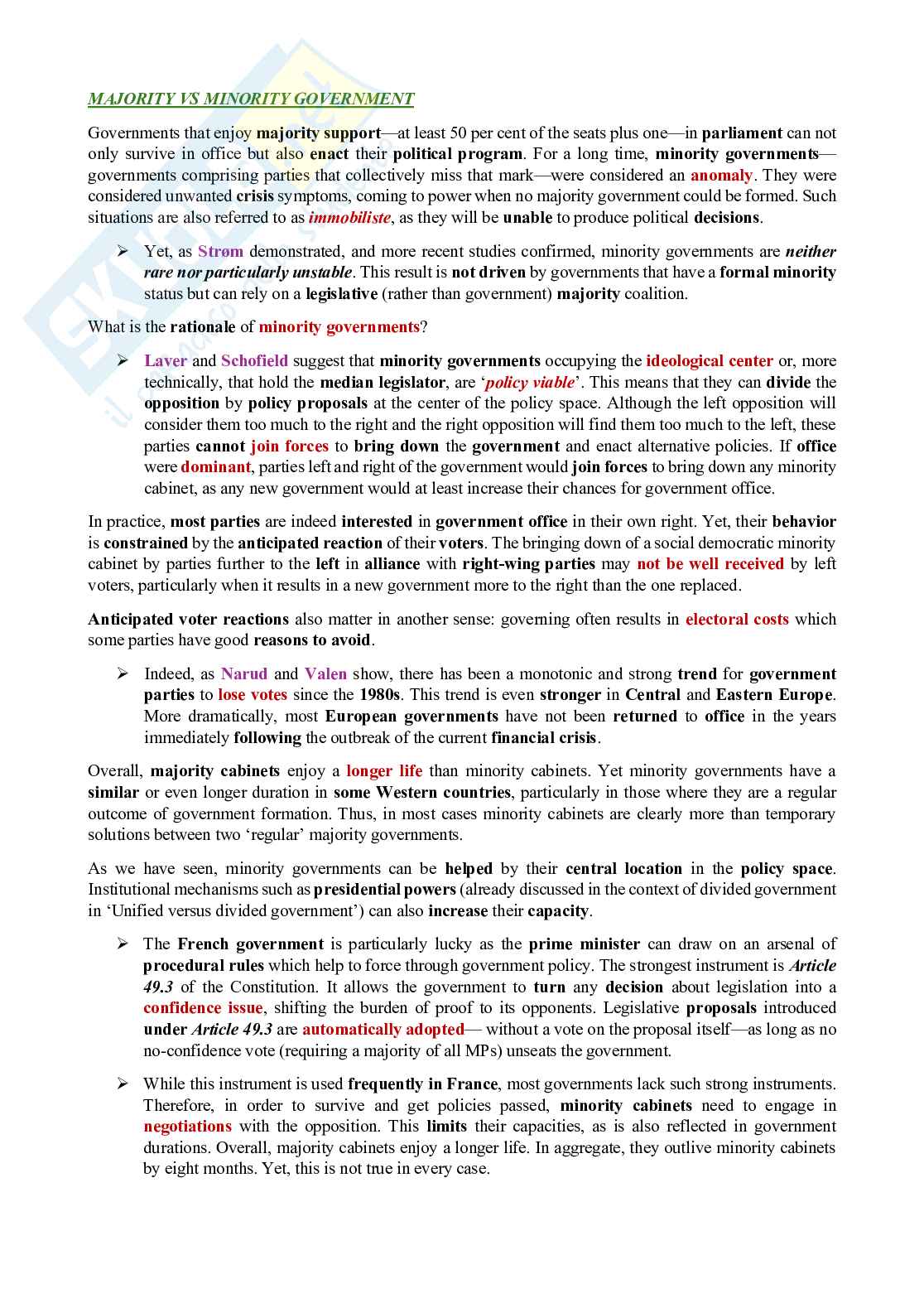 Appunti integrati con studio manuale di Comparative Politics Pag. 36