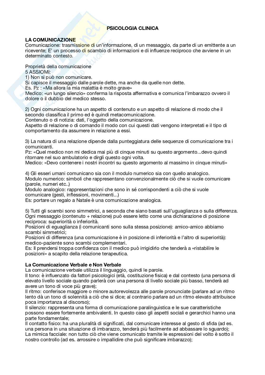 Psicologia clinica Pag. 1