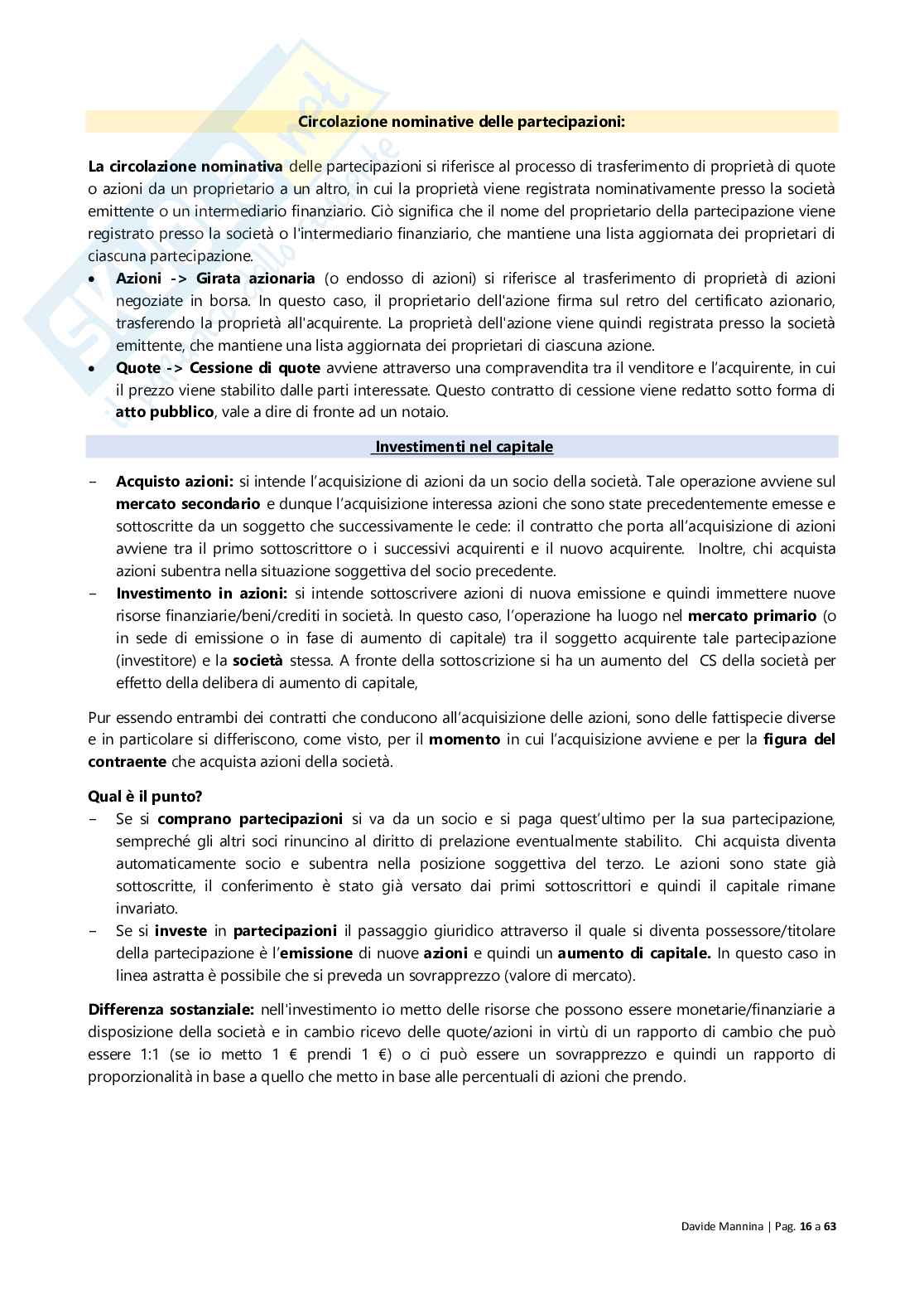 Finanza delle operazioni straordinarie Pag. 16
