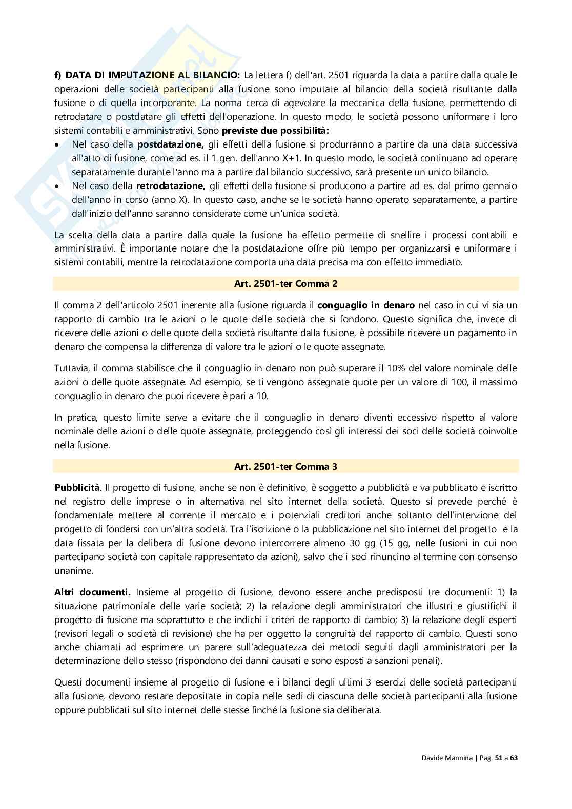 Finanza delle operazioni straordinarie Pag. 51