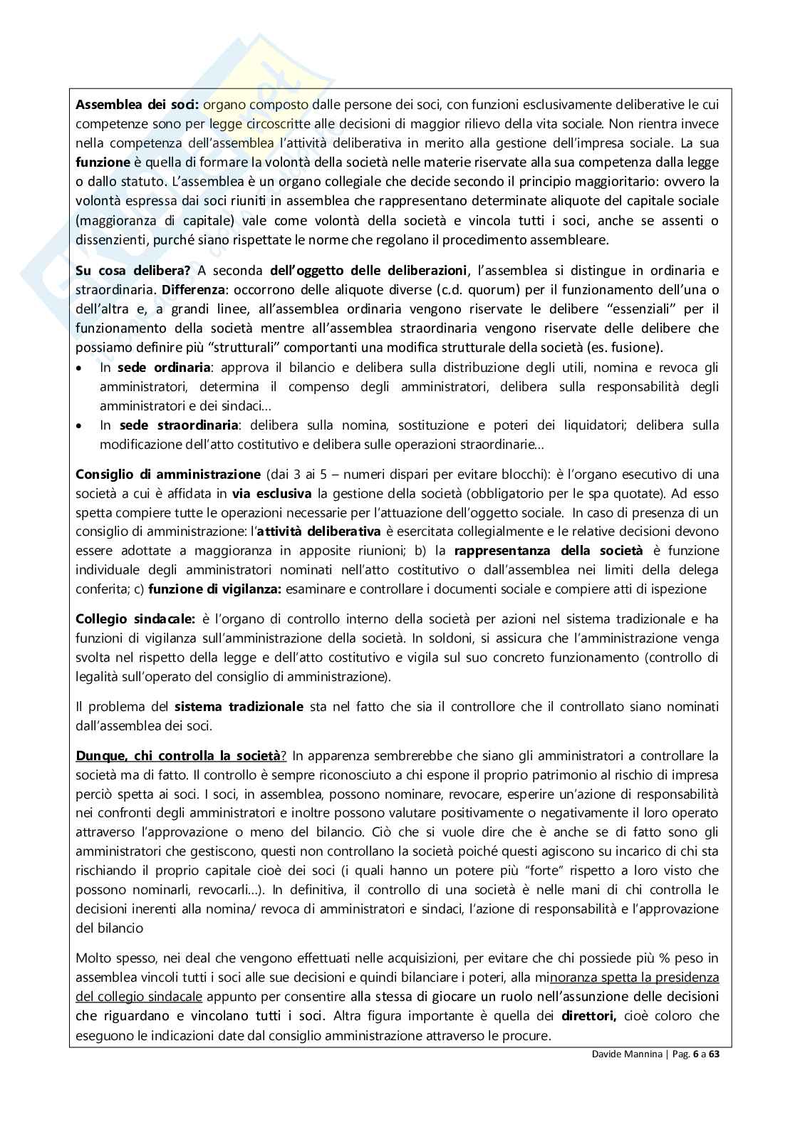 Finanza delle operazioni straordinarie Pag. 6