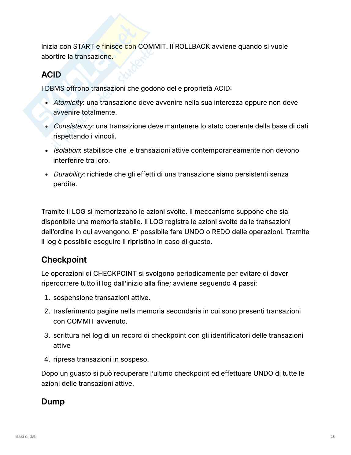 Appunti presi a lezione di Basi di dati Pag. 16