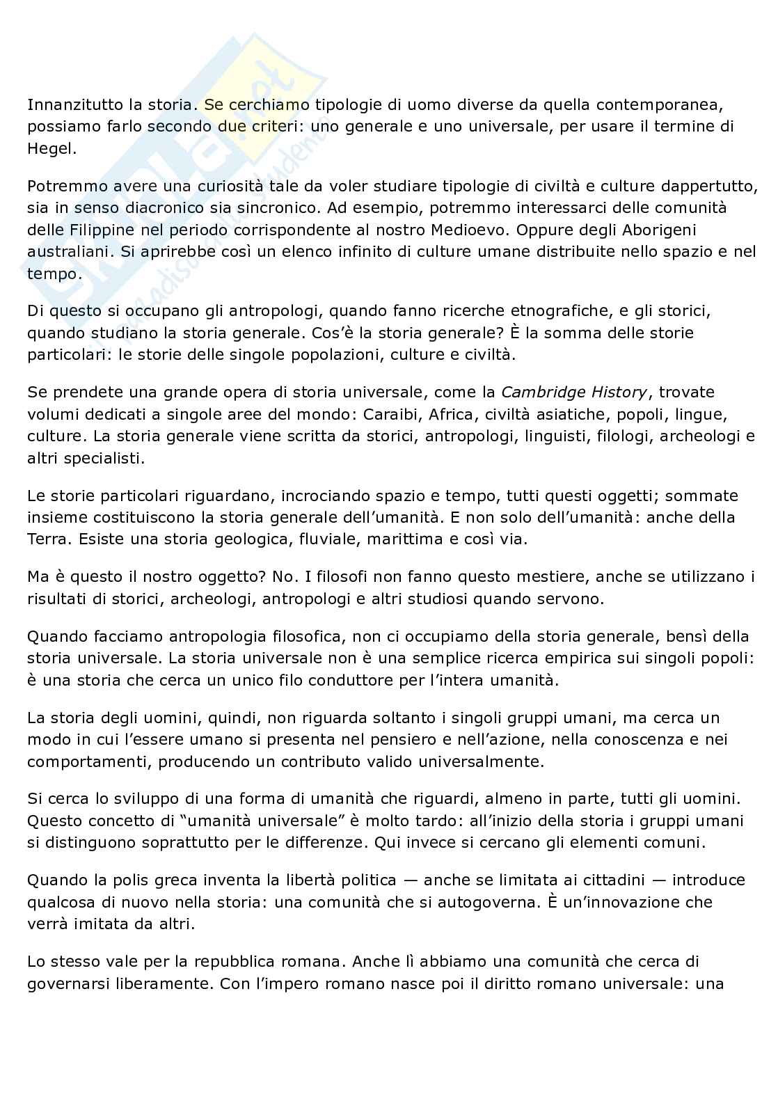 Appunti di Antropologia filosofica  Pag. 16