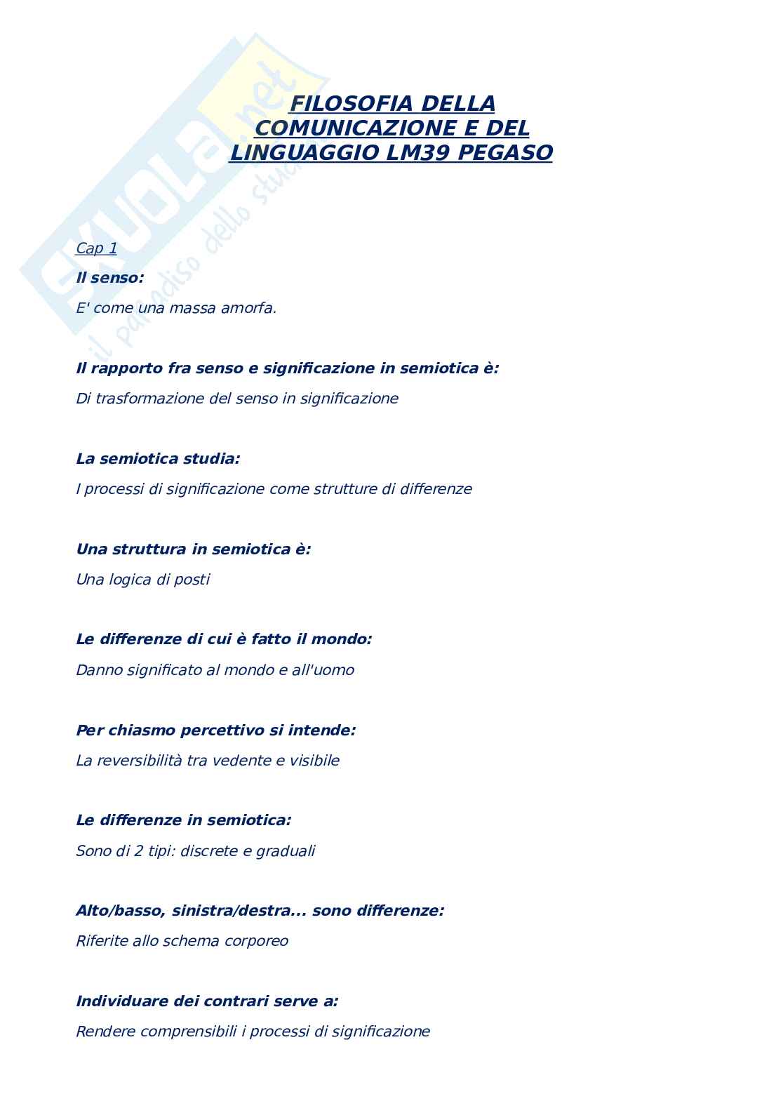Filosofia della comunicazione  Pag. 1