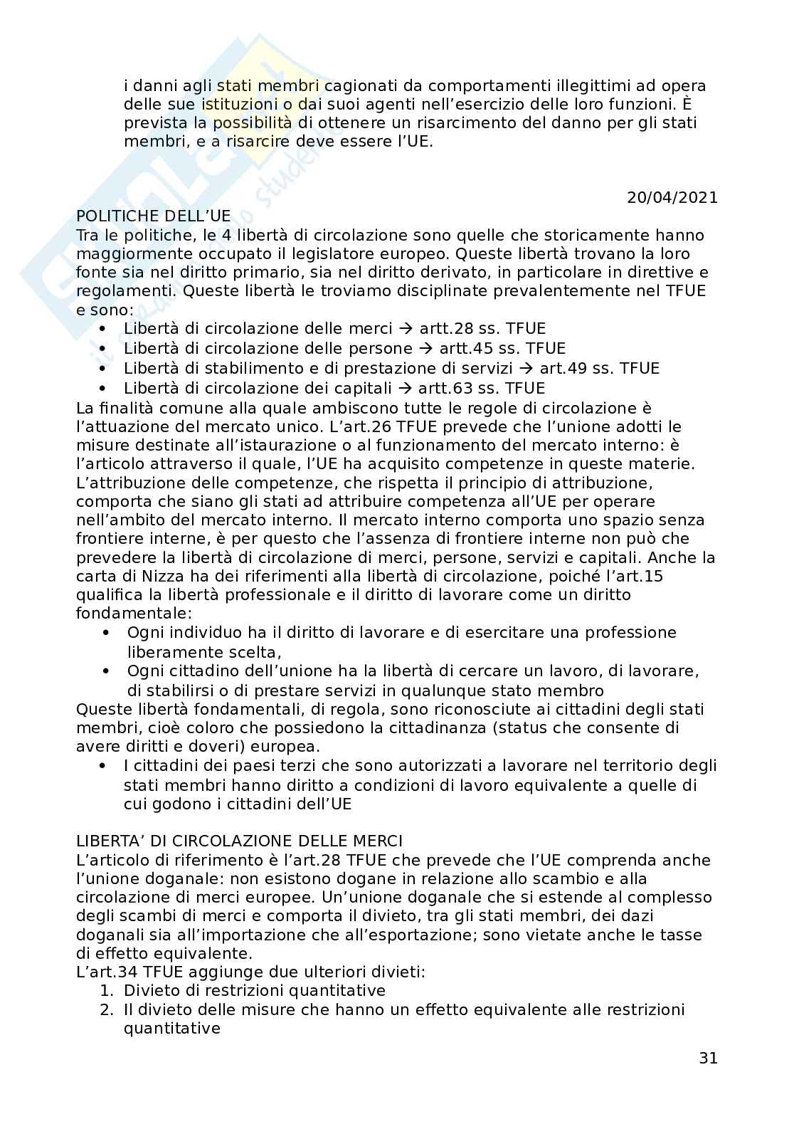 Appunti corso di Diritto dell'Unione Europea Pag. 31
