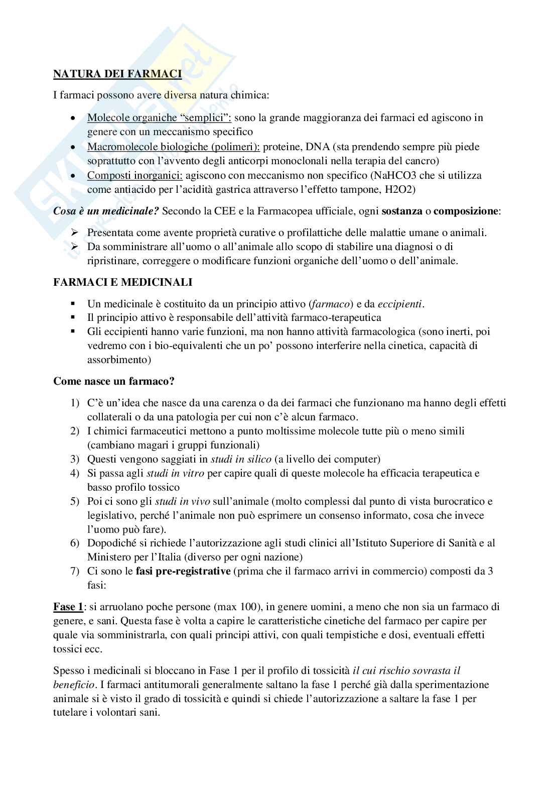 Farmacologia generale e farmacoterapia Pag. 1