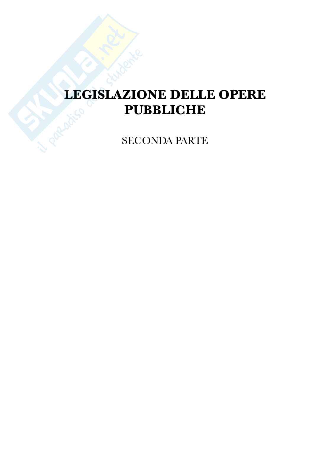 Seconda parte Legislazione delle opere pubbliche Pag. 1