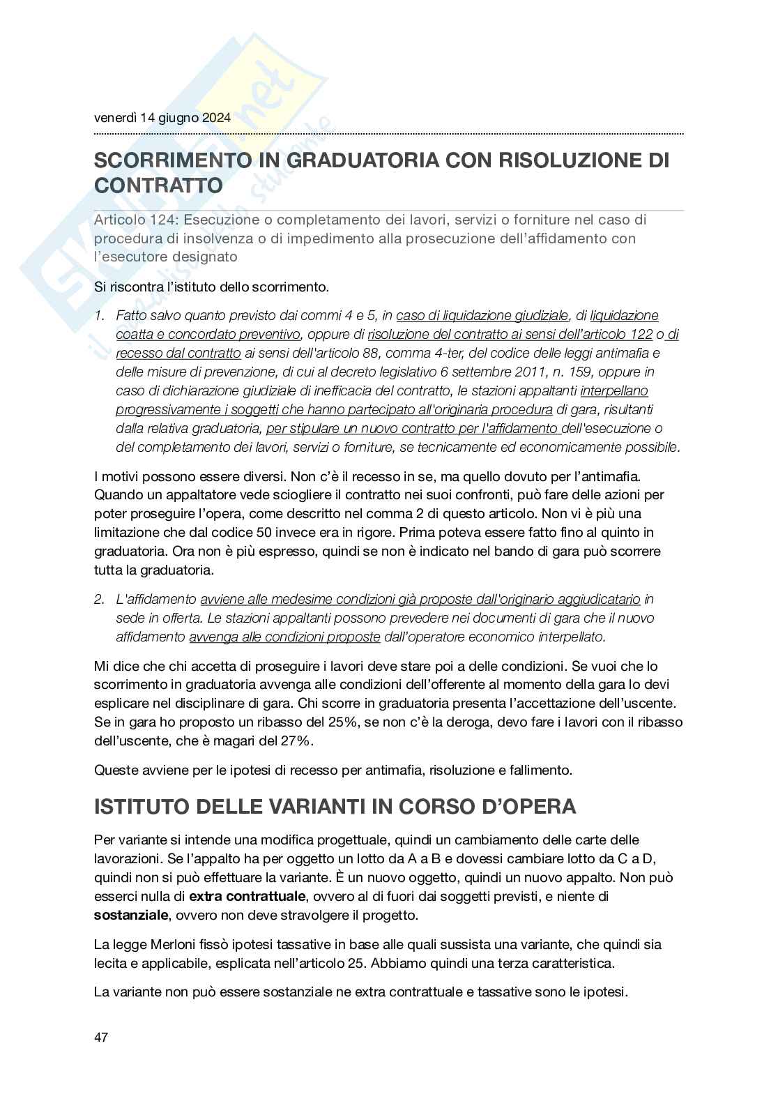 Seconda parte Legislazione delle opere pubbliche Pag. 51