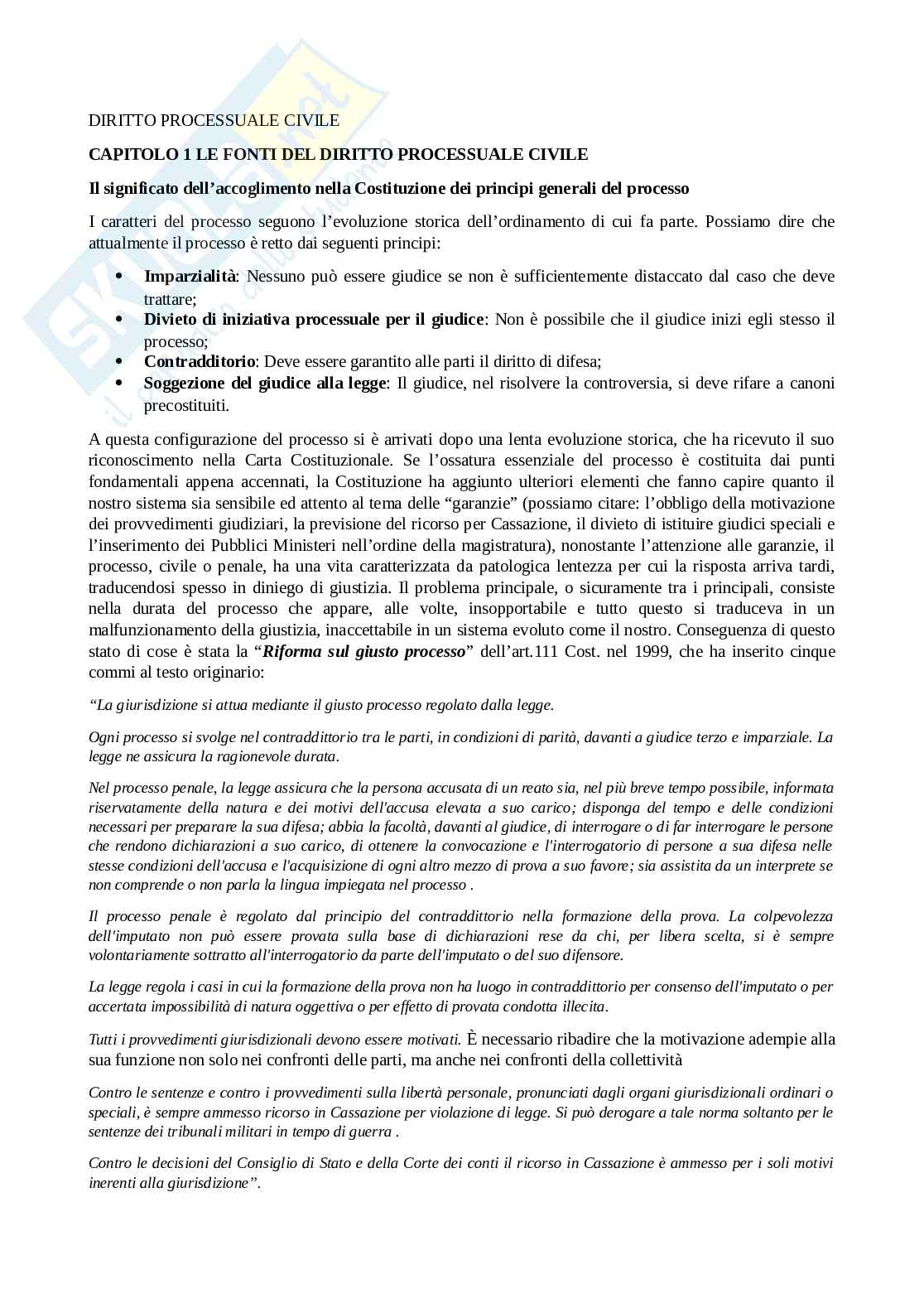 Riassunto esame Diritto processuale civile , Prof. Benussi Silvia, libro consigliato Diritto processuale civile, vol. 1 , Verde Pag. 1