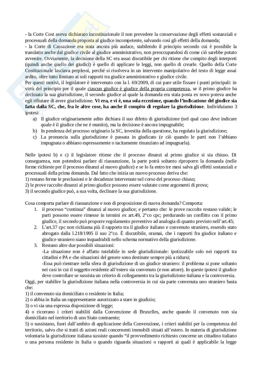 Riassunto esame Diritto processuale civile , Prof. Benussi Silvia, libro consigliato Diritto processuale civile, vol. 1 , Verde Pag. 11