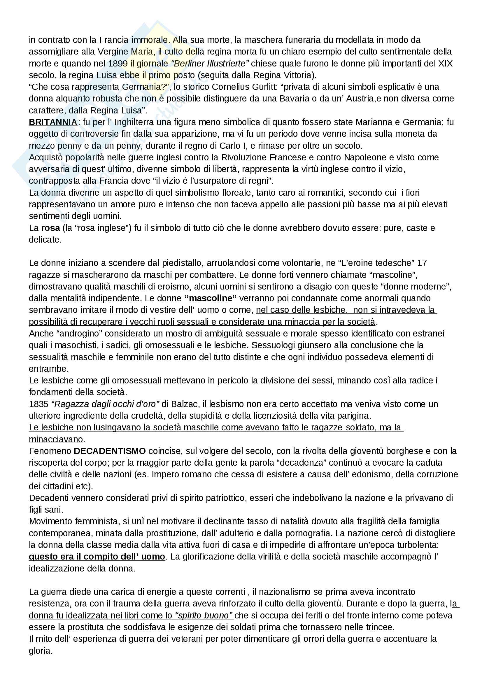 Riassunto esame Storia Contemporanea, prof. Ceci, libro consigliato Sessualità e nazionalismo, Mosse Pag. 6