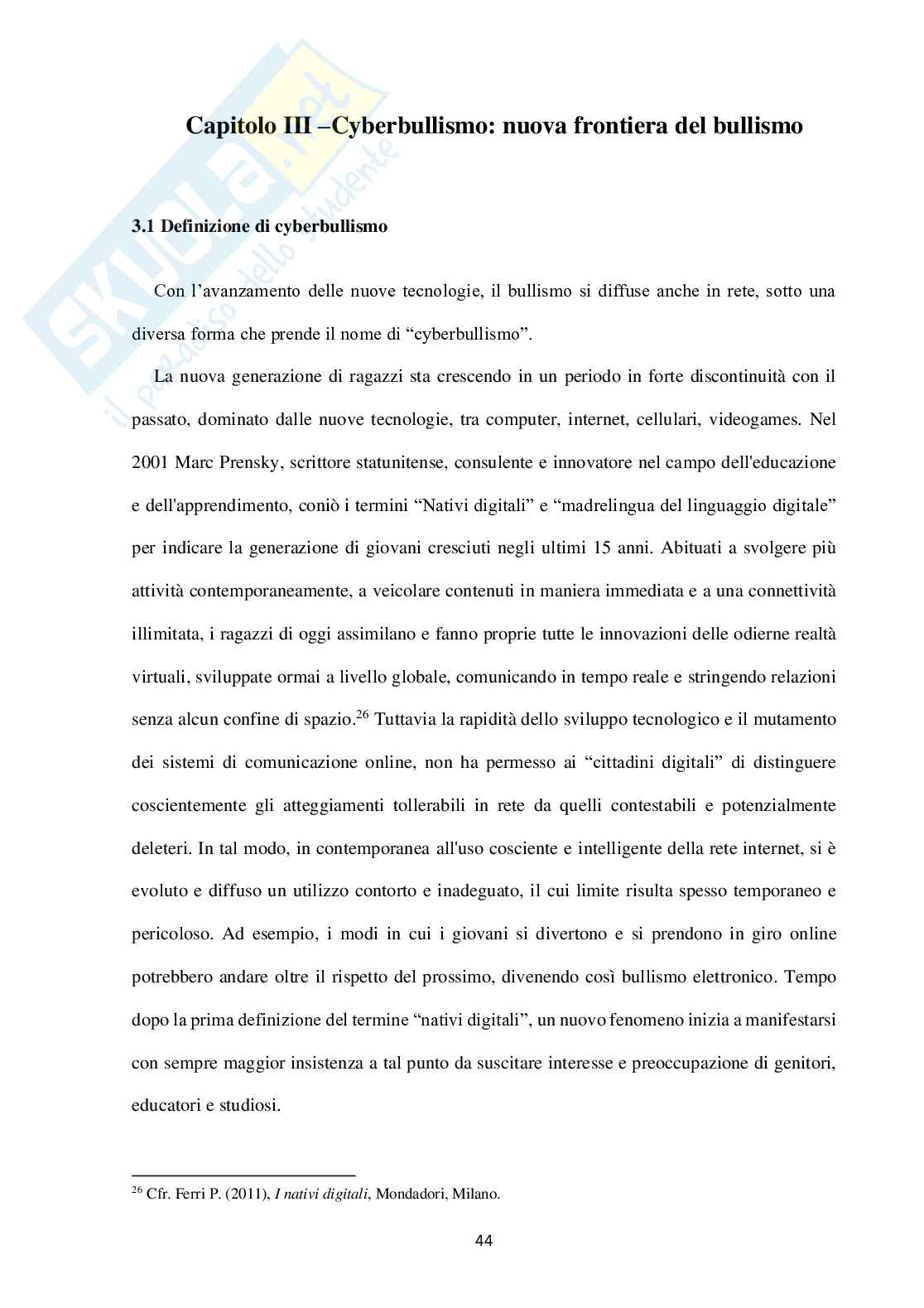  Bullismo e Cyberbullismo. Informazione ed educazione, armi contro la violenza Pag. 46