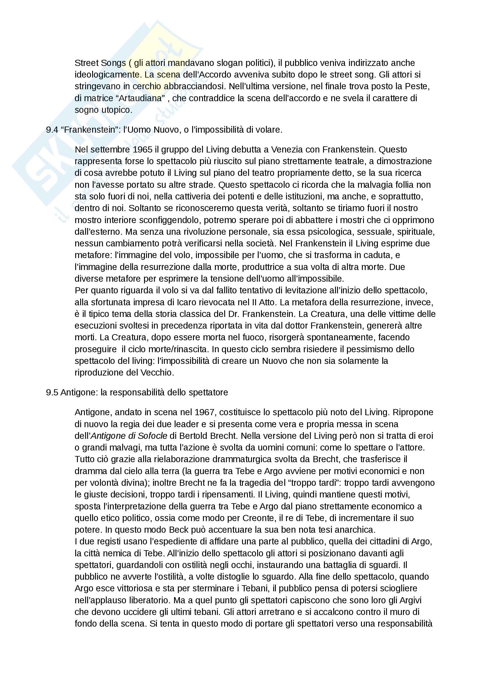 Riassunto esame Teatro, prof. Sapienza, libro consigliato Il Nuovo teatro, De Marinis Pag. 36