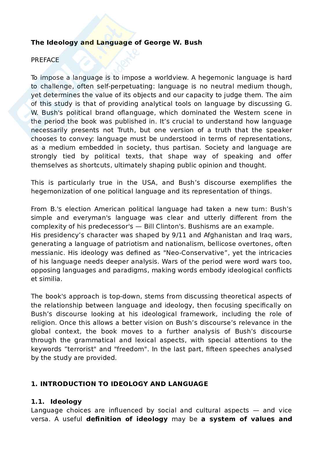 Riassunto esame lingua inglese, prof Demata, libro consigliato Representations of war and terrorism, Demata Pag. 1