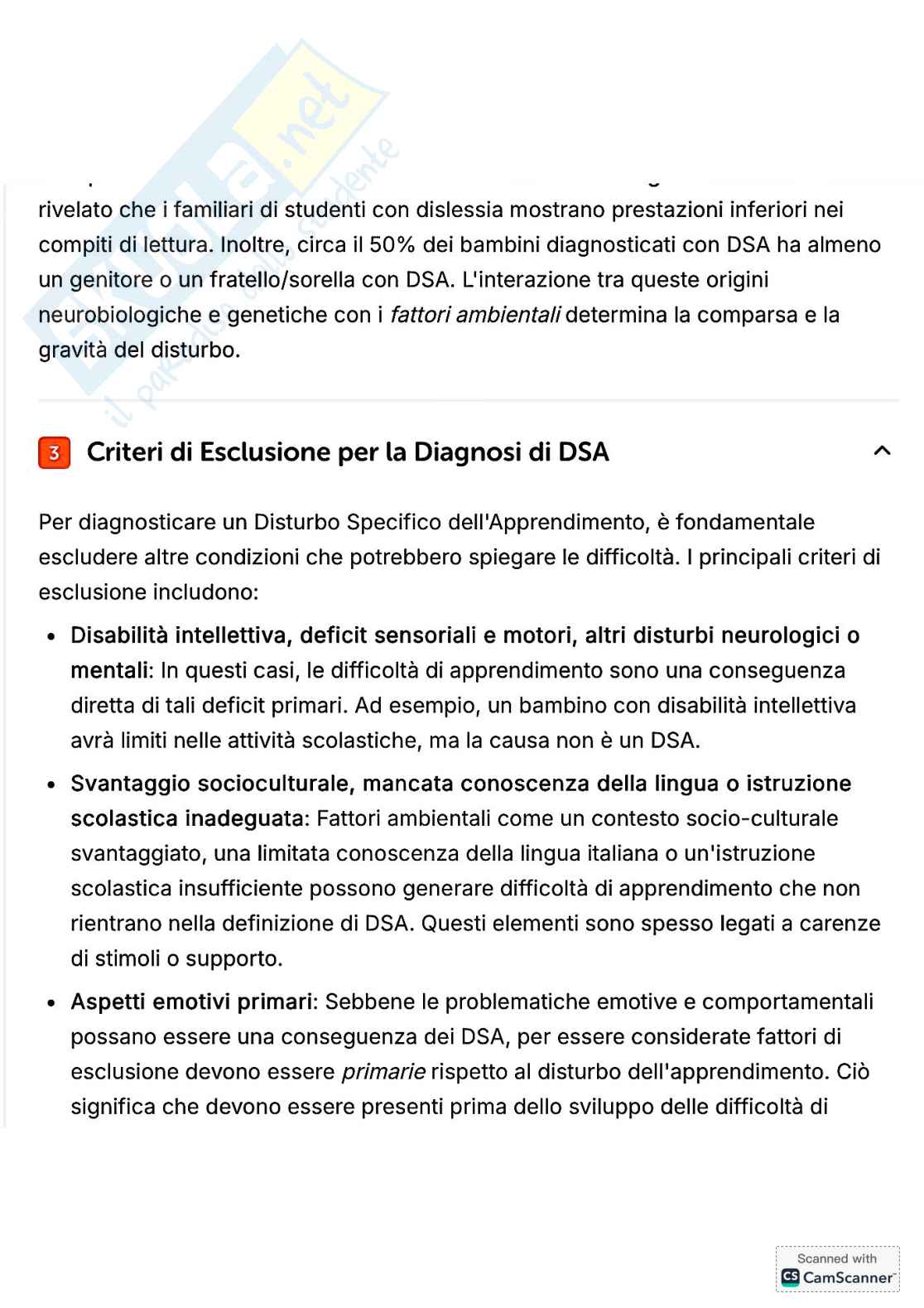 Riassunto esame Psicologia dell'apprendimento, Prof. Tinti Carla, libro consigliato DSA: percorsi inclusivi in università , Tinti  Pag. 2