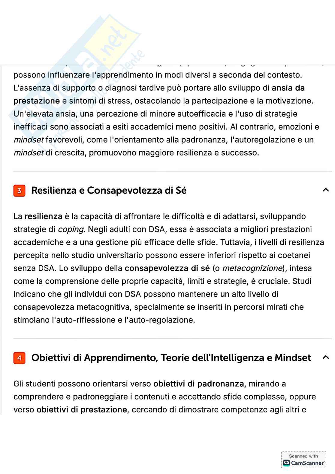 Riassunto esame Psicologia dell'apprendimento, Prof. Tinti Carla, libro consigliato DSA: percorsi inclusivi in università , Tinti  Pag. 21