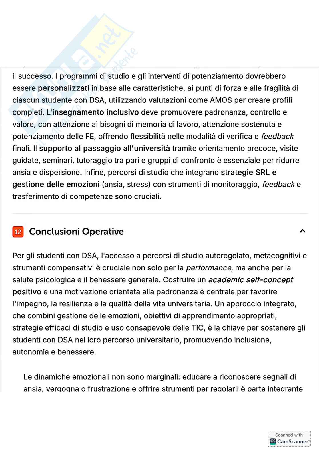 Riassunto esame Psicologia dell'apprendimento, Prof. Tinti Carla, libro consigliato DSA: percorsi inclusivi in università , Tinti  Pag. 26