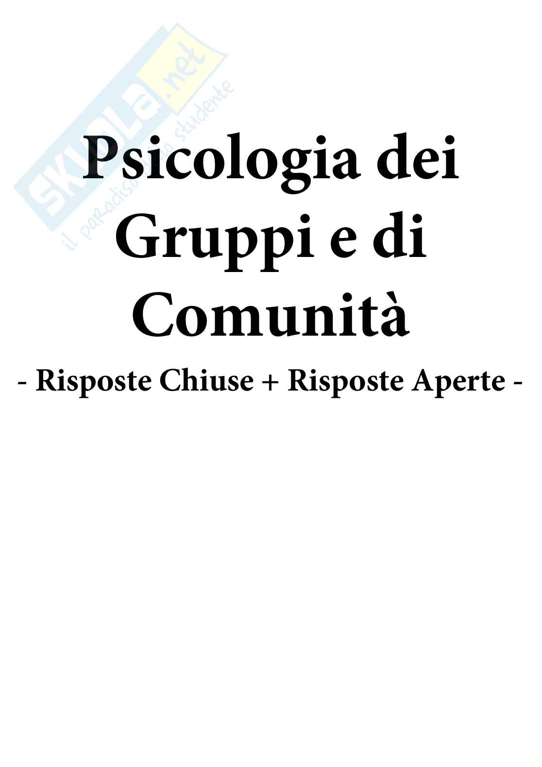 Psicologia dei Gruppi e di Comunità - Paniere compilato Pag. 1