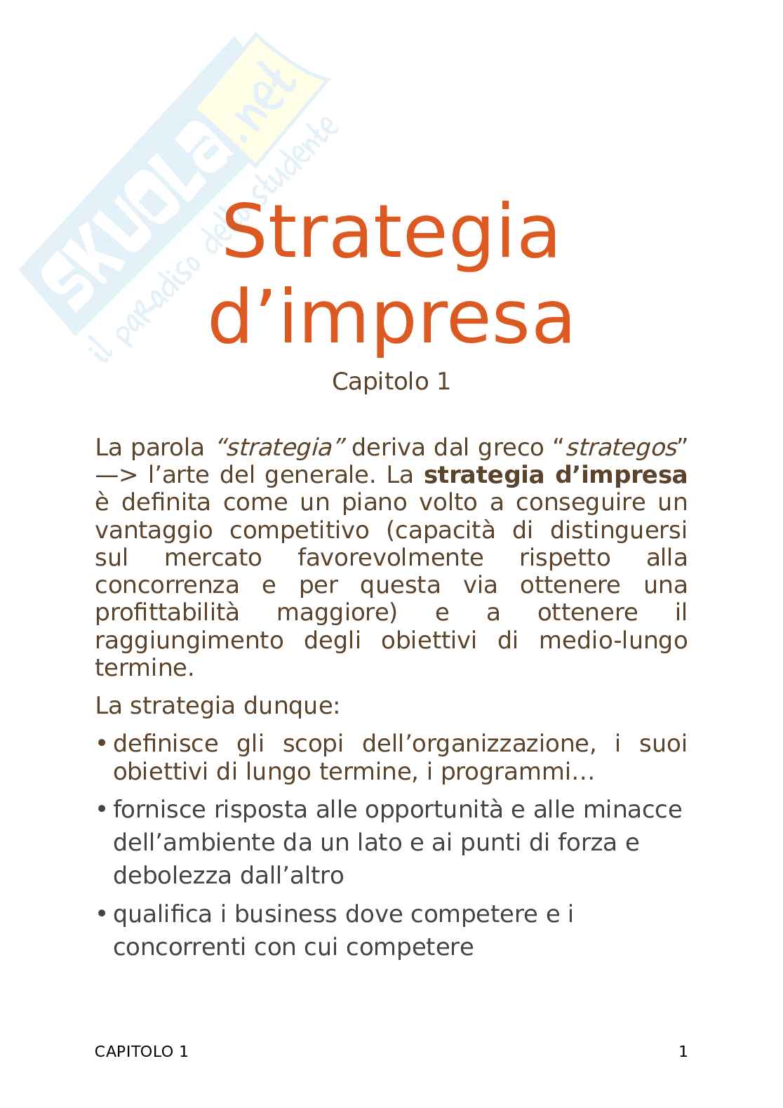 Strategie e politiche aziendali  Pag. 1