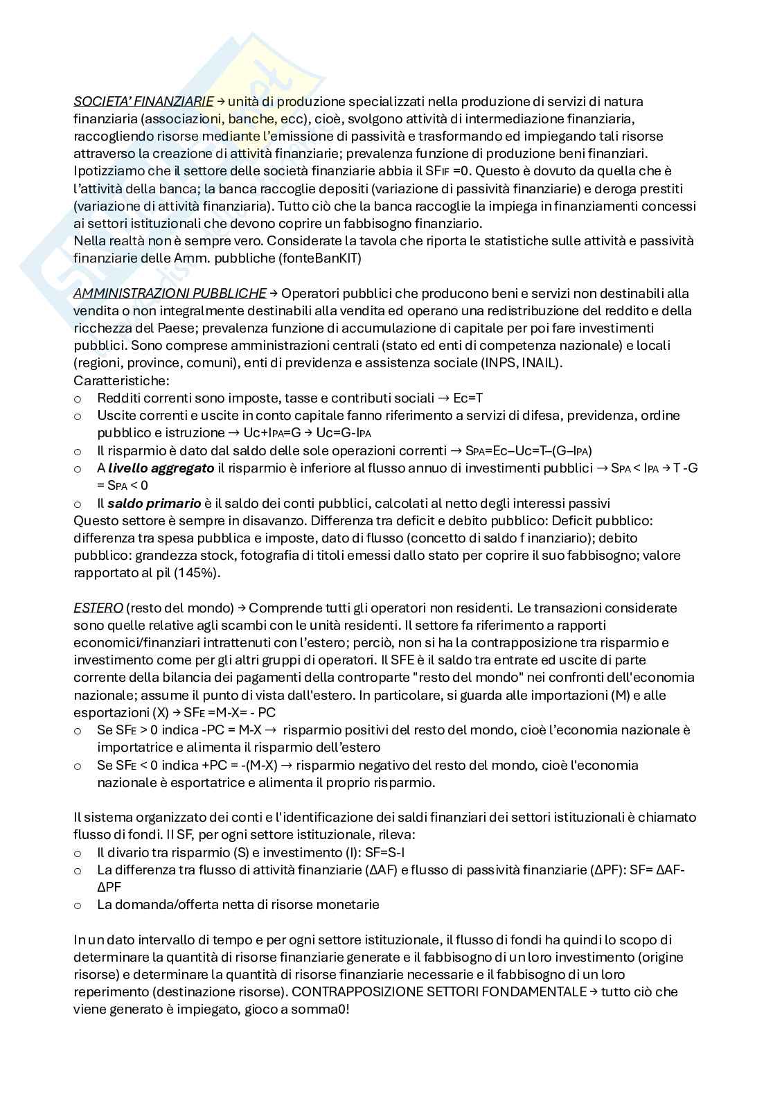 Economia degli intermediari finanziari e finanza del contesto internazionale  Pag. 16