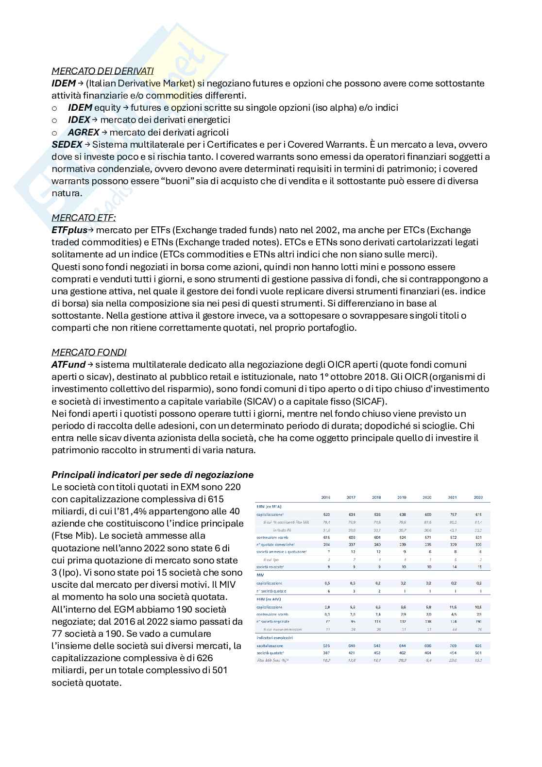 Economia degli intermediari finanziari e finanza del contesto internazionale  Pag. 36