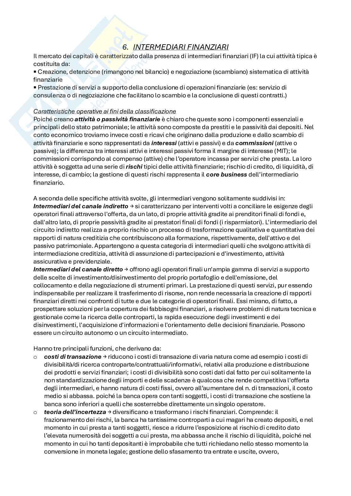 Economia degli intermediari finanziari e finanza del contesto internazionale  Pag. 41