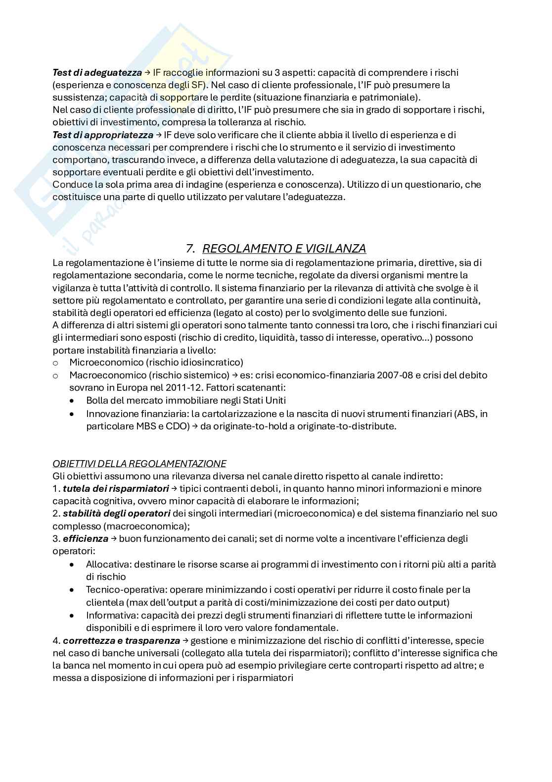 Economia degli intermediari finanziari e finanza del contesto internazionale  Pag. 51