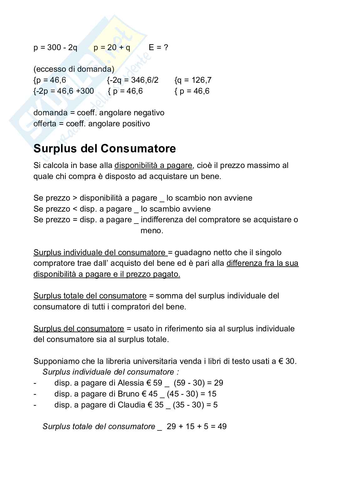 Riassunto esame Economia politica, Prof. Pettini Anna, libro consigliato Microeconomia, Paul Krugman, Robin Wells Pag. 26