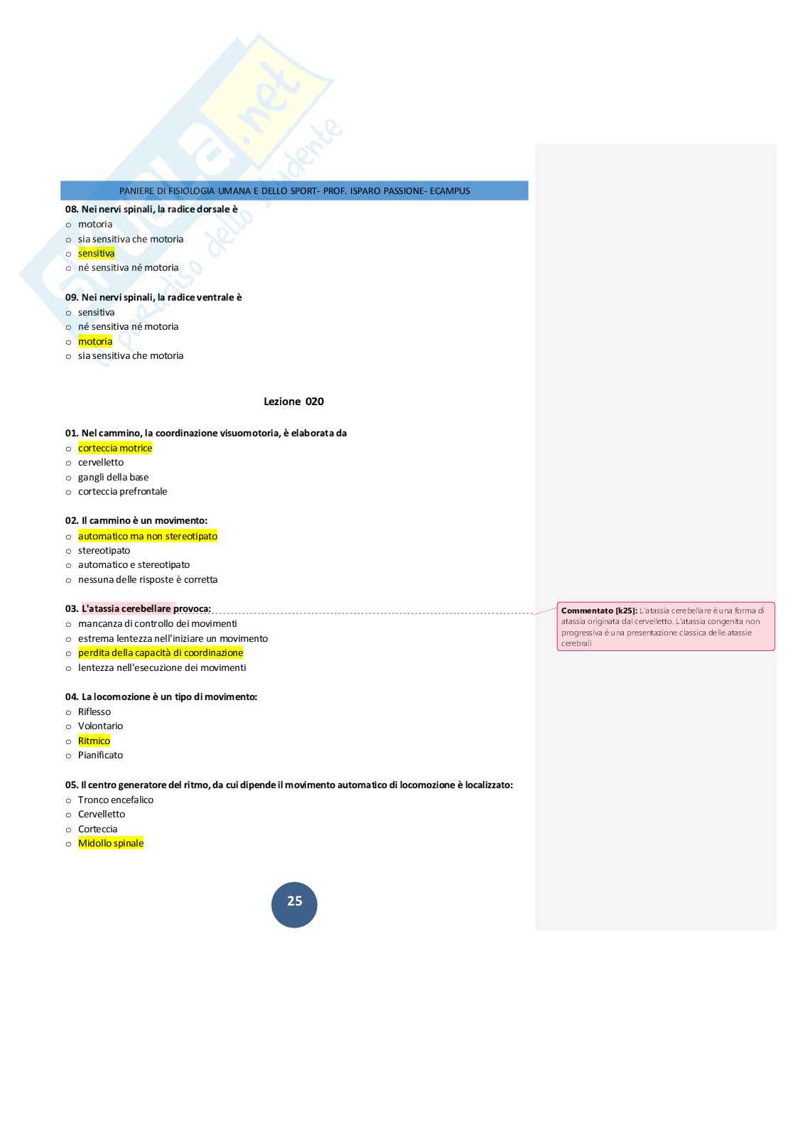 Fisiologia umana e dello sport Pag. 26