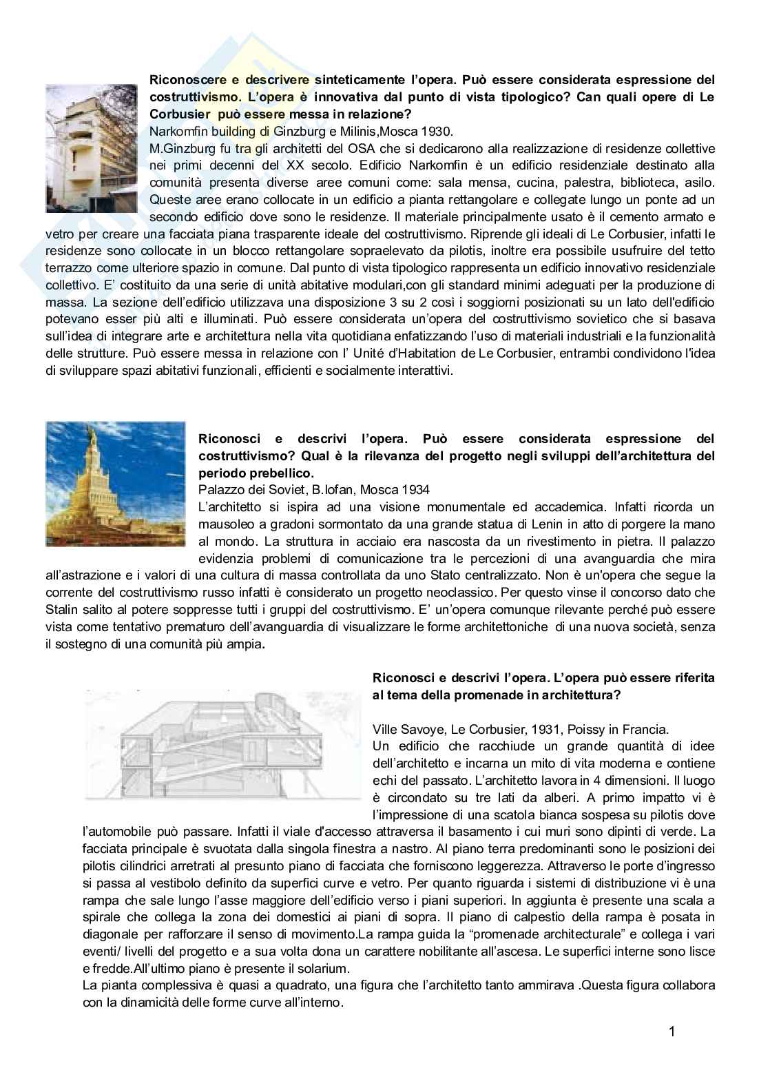 Domande esame Storia dell'architettura 2 Pag. 1