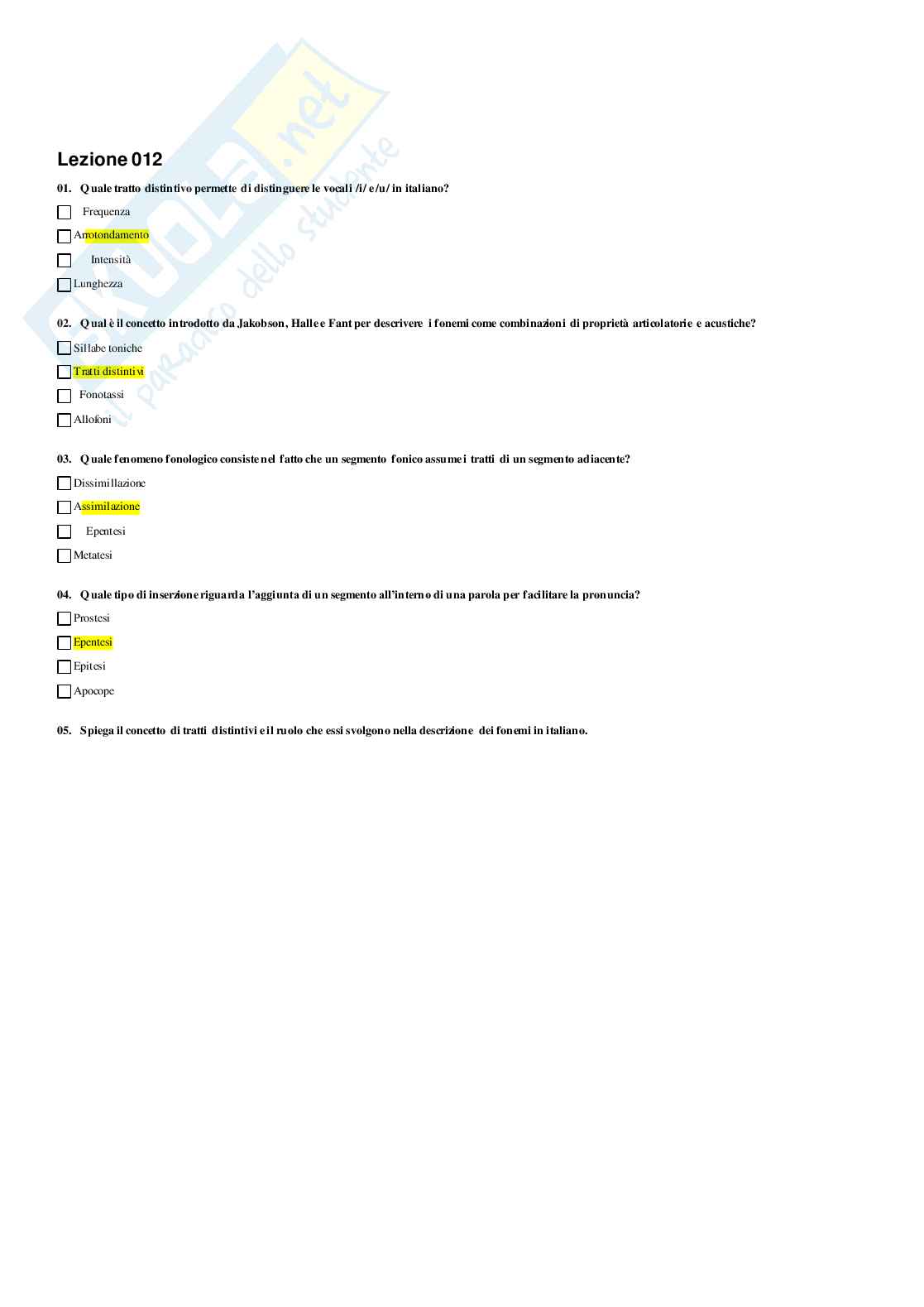 Paniere Linguistica italiana Pag. 16