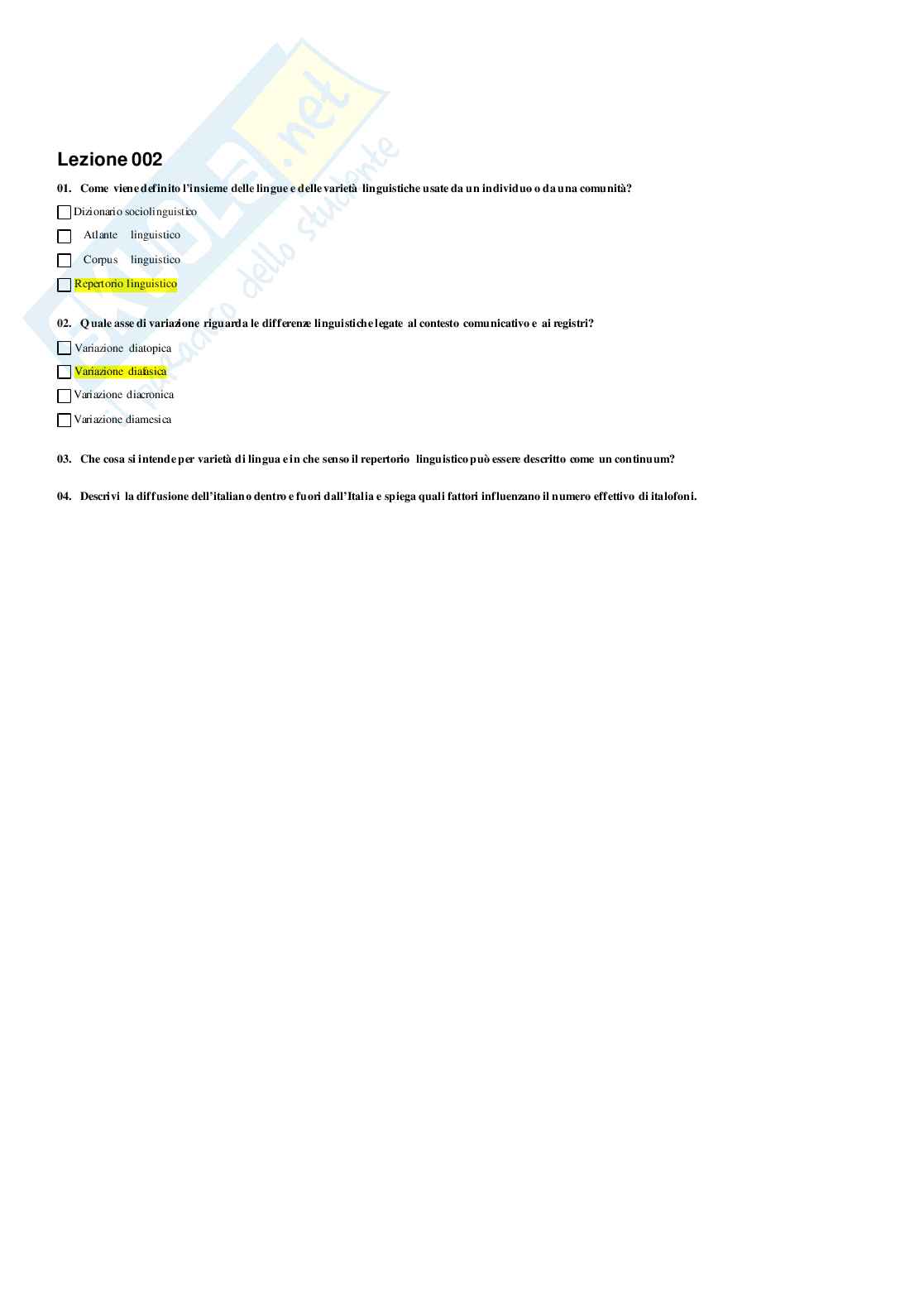 Paniere Linguistica italiana Pag. 6