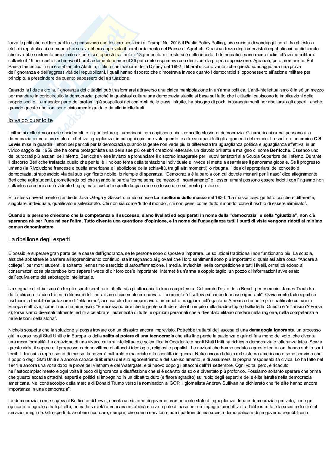 Riassunto esame Strategie e comunicazione delle imprese audiovisive, Prof. Battaglia Paolo, libro consigliato La conoscenza e i suoi nemici, Nicholson Pag. 31