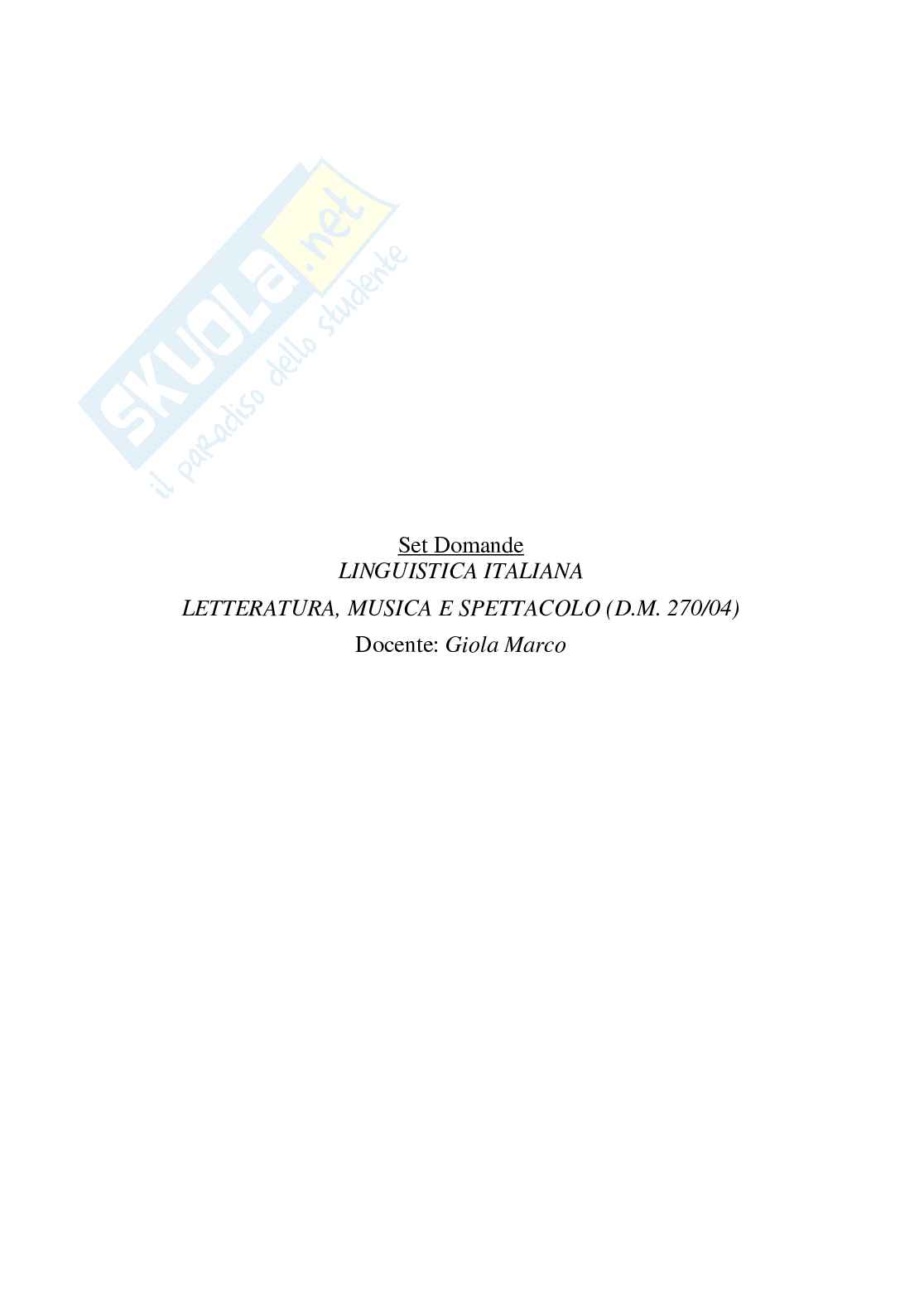 Paniere Linguistica italiana - Risposte multiple - aggiornato (2026) Pag. 2