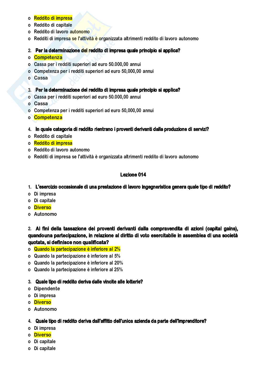 Risposte domande chiuse di Scienza delle finanze aggiornate al 2023 Pag. 11
