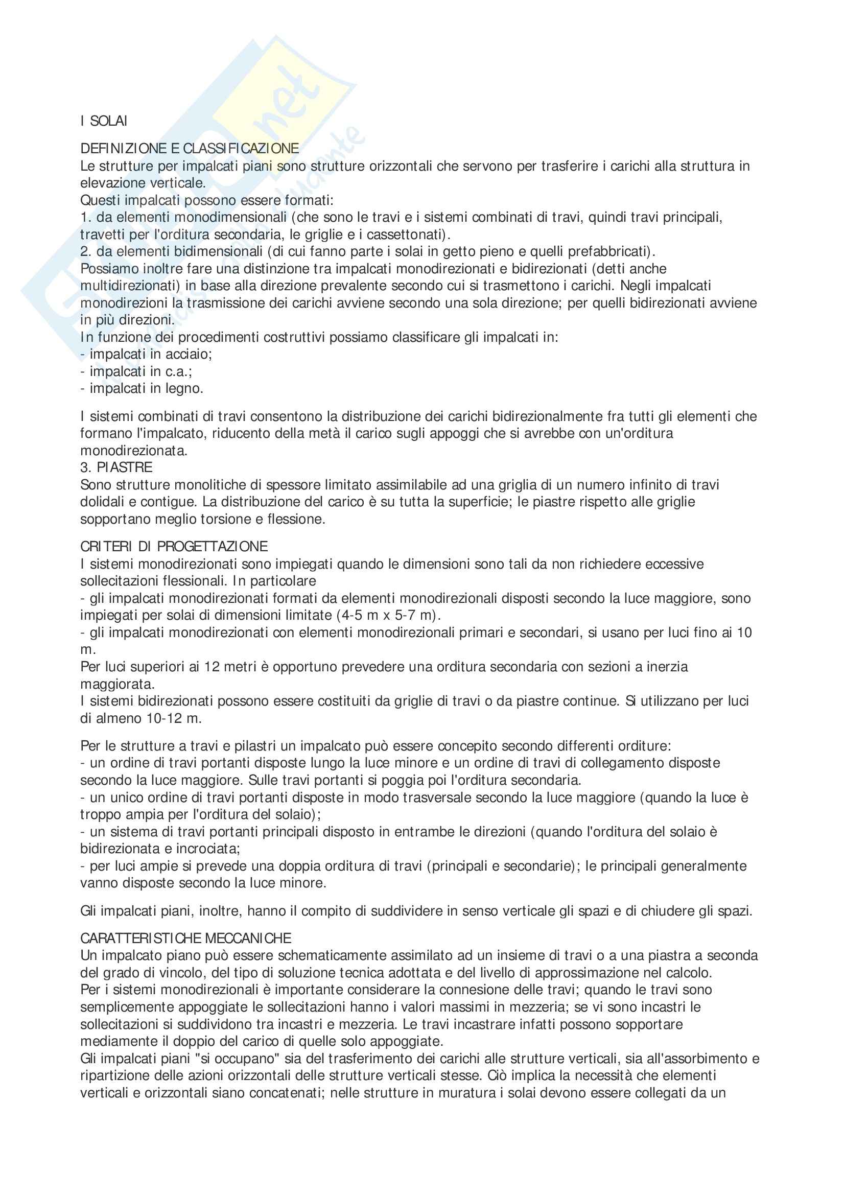 materiali e progettazione di elementi costruttivi - I solai Pag. 1