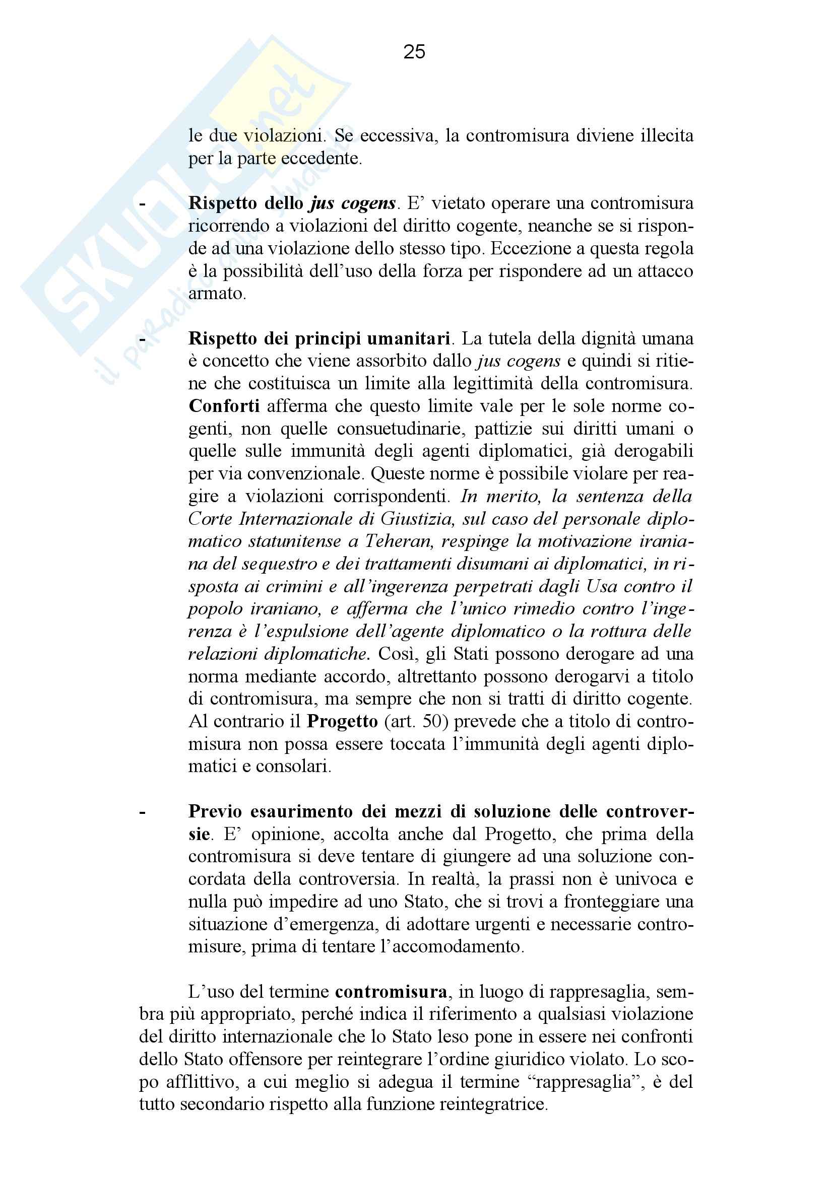 Riassunto esame Diritto Internazionale, prof. Giardina, libro consigliato Diritto Internazionale, Conforti Pag. 111