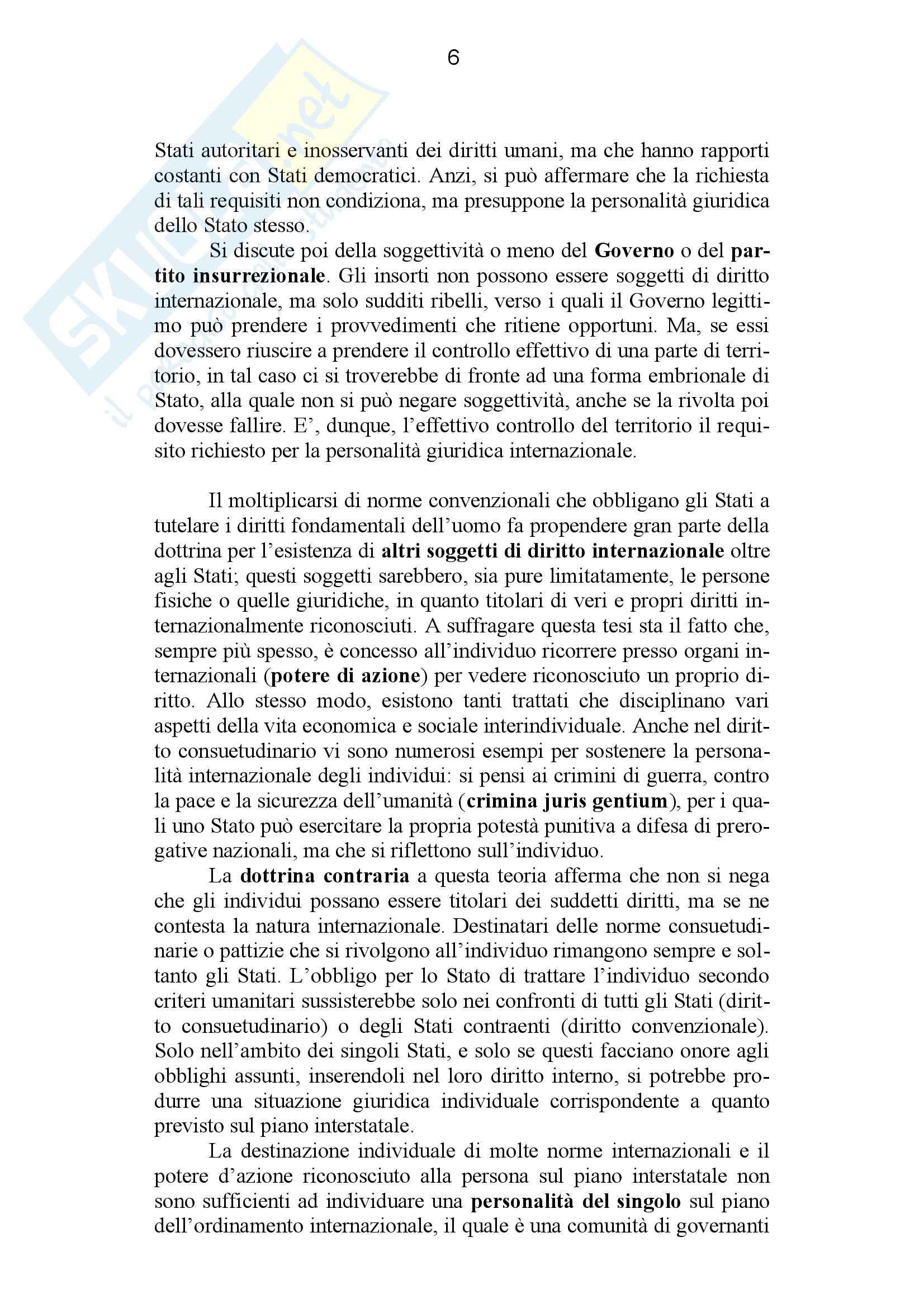 Riassunto esame Diritto Internazionale, prof. Giardina, libro consigliato Diritto Internazionale, Conforti Pag. 6
