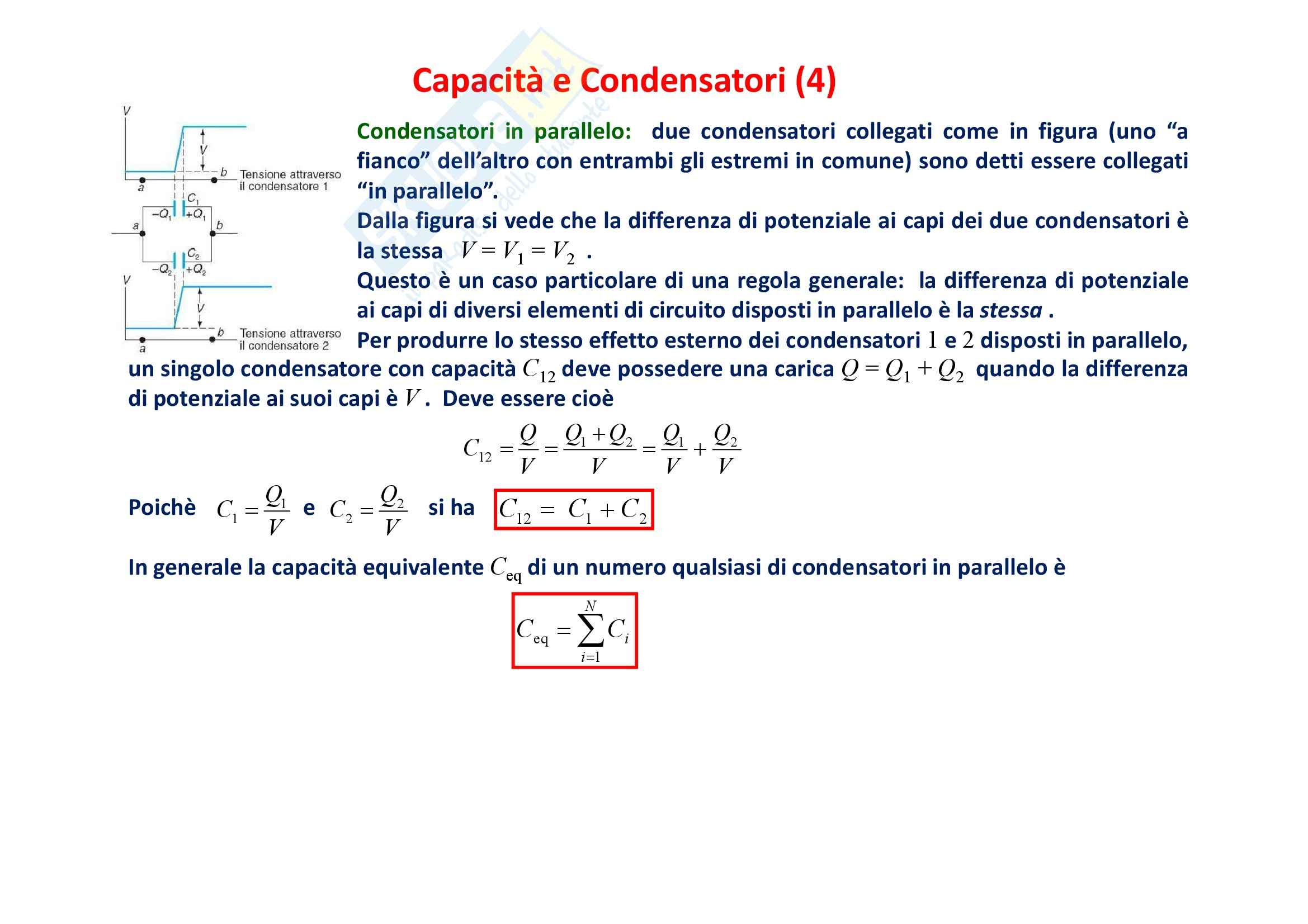 Fisica generale - Elettromagnetismo, Capacità e Condensatori Pag. 6