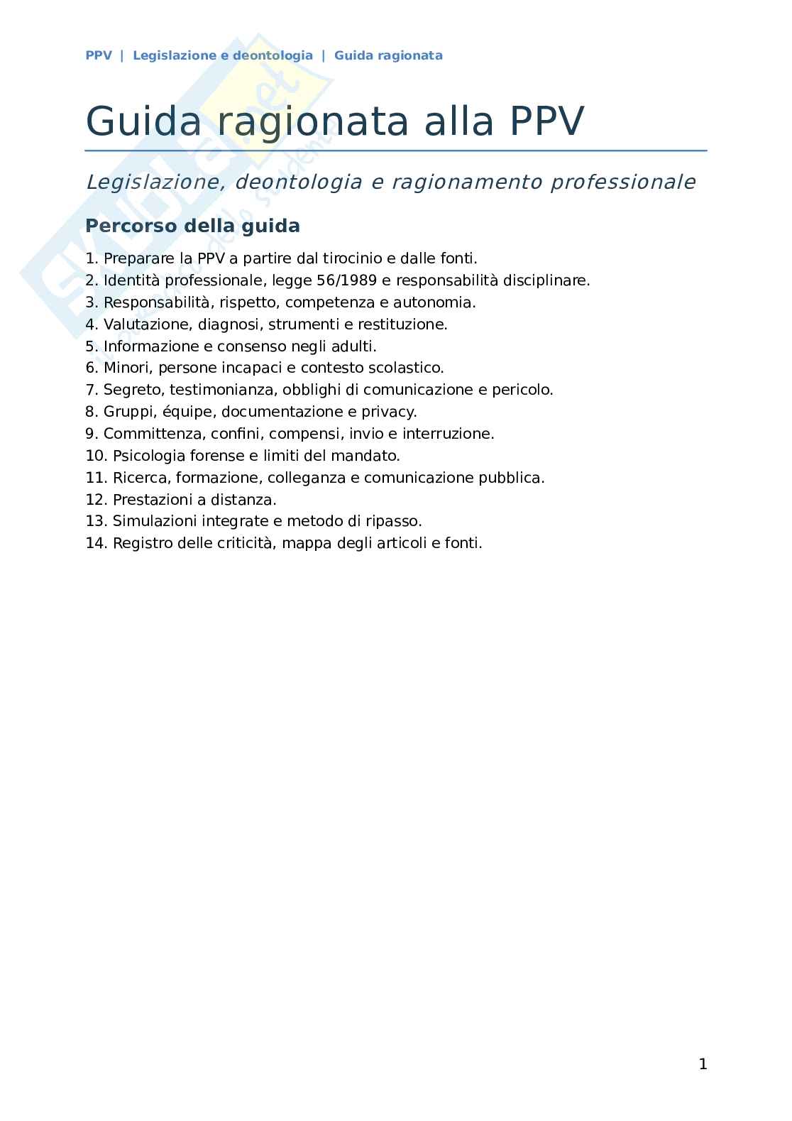 Prova pratico valutativa psicologi - materiale completo  Pag. 1