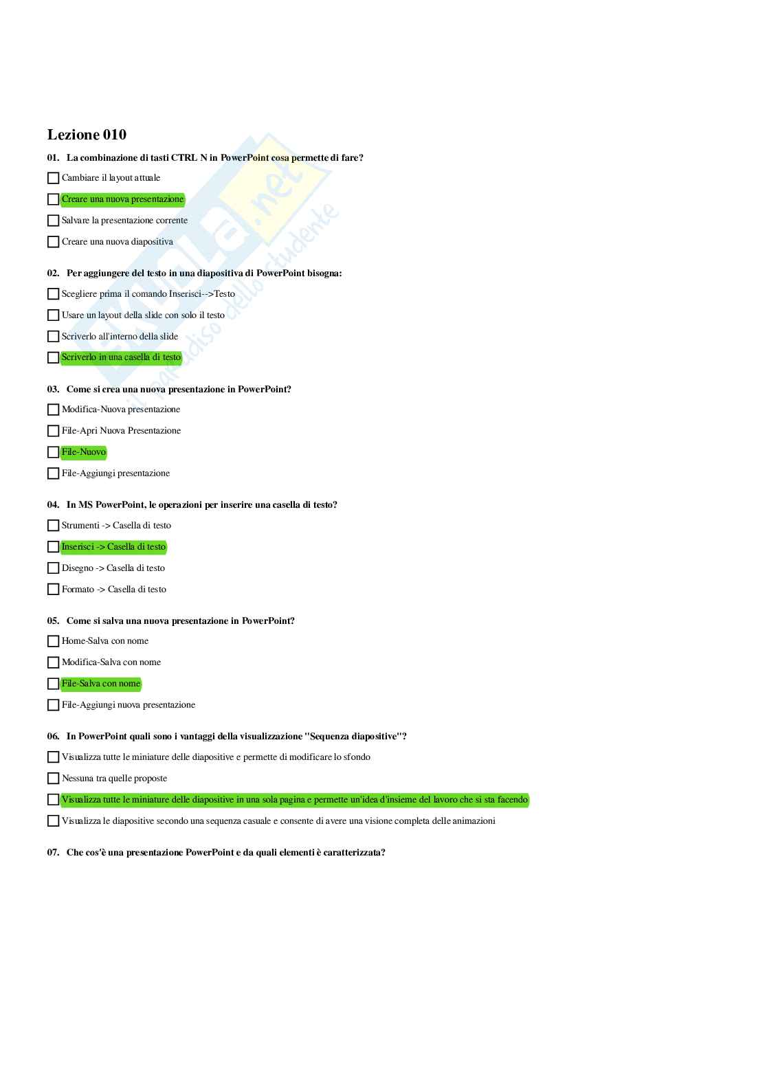 Paniere completo di Abilità informatiche - Risposte multiple e aperte - aggiornato (2025) Pag. 21